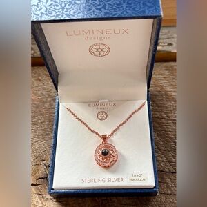 Luminal Designs, Rose Gold Necklace with Stone, NIB